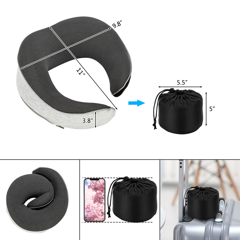 Premium Travel Pillow (Grey), Sleep with NO Neck Pain, Super Soft Memory Foam Neck Pillow Functional Neck Pillow Loop Fastener
Premium Travel Pillow (Grey), Sleep with NO Neck Pain, Super Soft Memory Foam Neck Pillow Functional Neck Pillow Loop Fastener