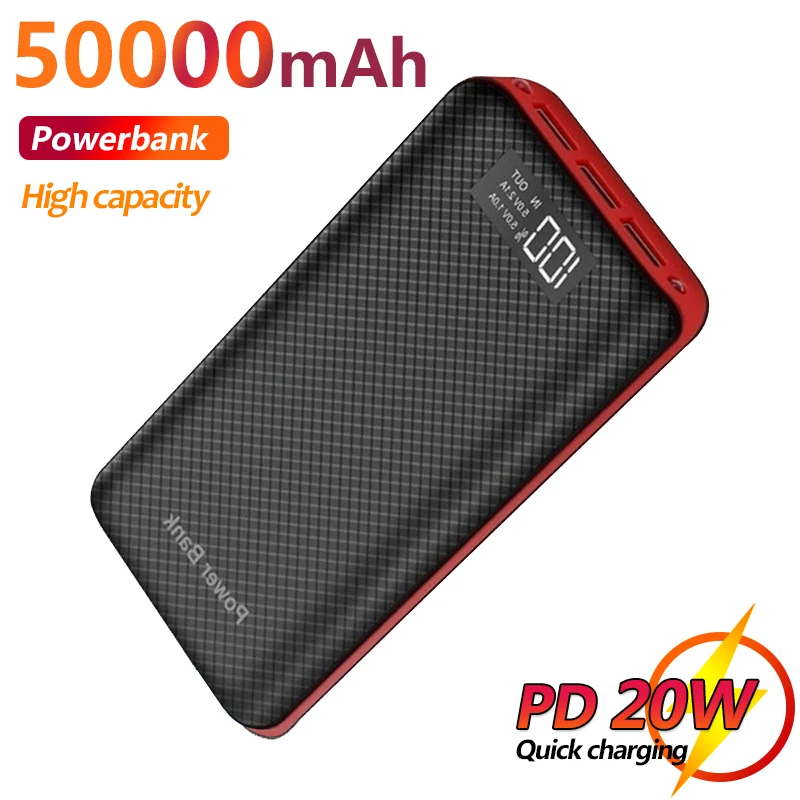 Power Bank 50000mAh External Battery Charging, Suitable for Office, Mountaineering, Cycling, Portable Mobile Phone Chargers
Power Bank 50000mAh External Battery Charging, Suitable for Office, Mountaineering, Cycling, Portable Mobile Phone Chargers