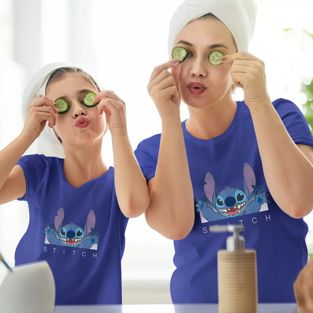 Disney T Shirts Family Clothes Lilo & Stitch Cartoon Harajuku Graphic Tees O-neck Loose Color Short Sleeve Streetwear Female Top
Disney T Shirts Family Clothes Lilo & Stitch Cartoon Harajuku Graphic Tees O-neck Loose Color Short Sleeve Streetwear Female Top
