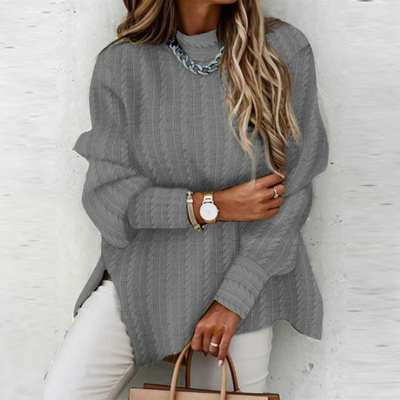 Female Knitted Patchwork Half High Collar Tops Loose Women Long Sleeve Pullover Sweater 2022 Spring Autumn Casual Solid Jumpers
Female Knitted Patchwork Half High Collar Tops Loose Women Long Sleeve Pullover Sweater 2022 Spring Autumn Casual Solid Jumpers