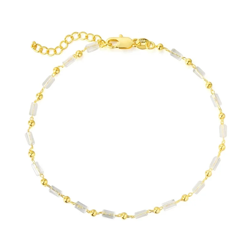 OMHXZJ Wholesale European Fashion Woman Girl Party Birthday Wedding Gift Simple Slim Black Red White Agate 18KT Gold Anklet JL01 
OMHXZJ Wholesale European Fashion Woman Girl Party Birthday Wedding Gift Simple Slim Black Red White Agate 18KT Gold Anklet JL01