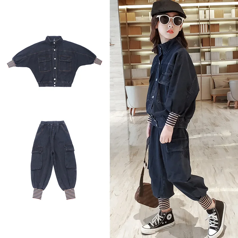 Casual Jeans Children's Clothes Set Baby Girls Tops + Pants 2pcs/Set Kids Spring Summer Costume Toddler Teenage Girl Clothing
Casual Jeans Children's Clothes Set Baby Girls Tops + Pants 2pcs/Set Kids Spring Summer Costume Toddler Teenage Girl Clothing
