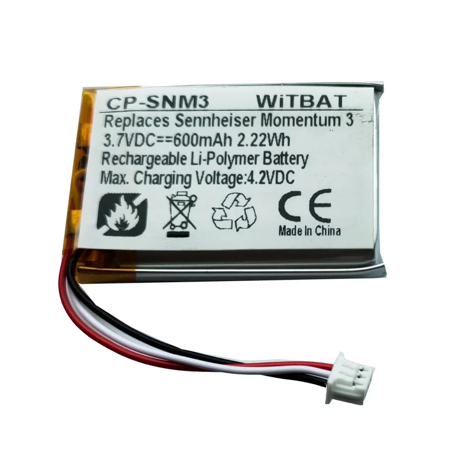ZHUJI 600mAh Battery for Sennheiser M3 Wireless,M3AEBT,Momentum 3 Wireless,AHB702535PCT-01,MOMENTUM True Wireless.etc
ZHUJI 600mAh Battery for Sennheiser M3 Wireless,M3AEBT,Momentum 3 Wireless,AHB702535PCT-01,MOMENTUM True Wireless.etc