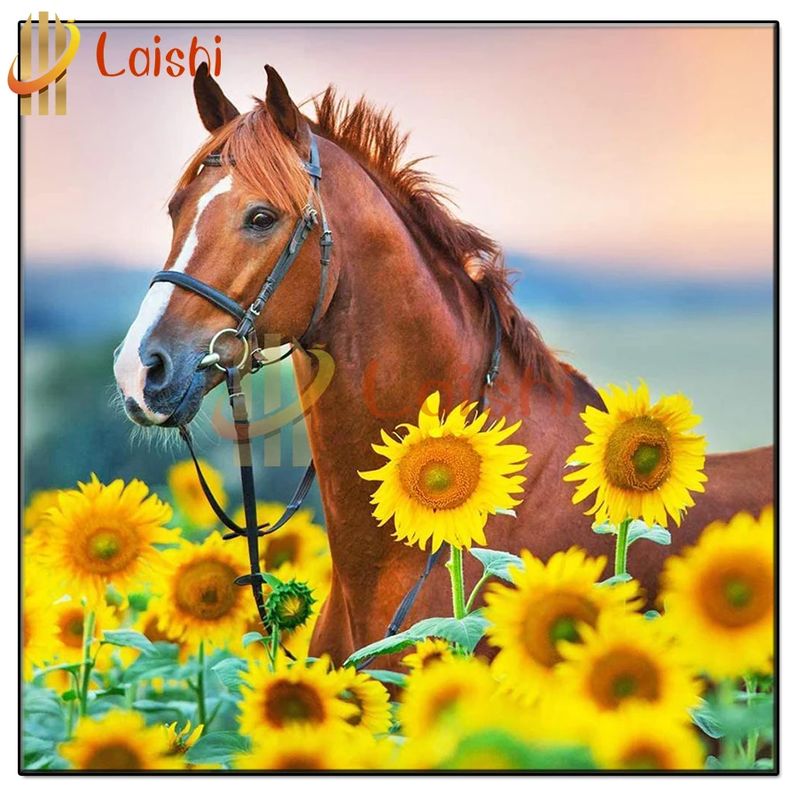 Rhinestone painting Sunflower flower and horse diamond embroidery diamond painting mosaic diamond full drill home decoration
Rhinestone painting Sunflower flower and horse diamond embroidery diamond painting mosaic diamond full drill home decoration