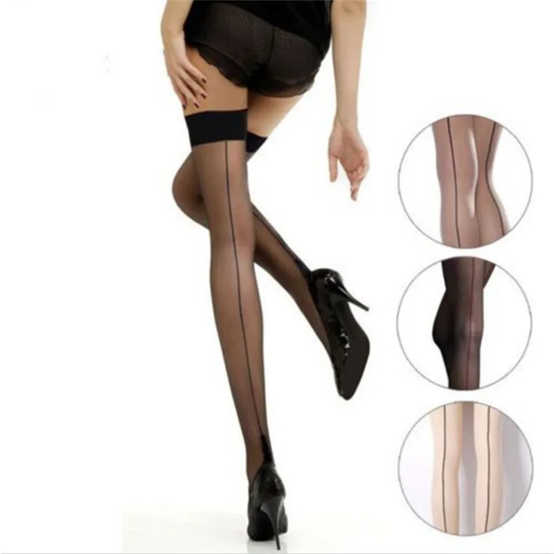 

1pair Quality Girl Lady High Stockings Seamed Long Over Knee Heal Seam Thigh High Sexy Popular for party cosplay