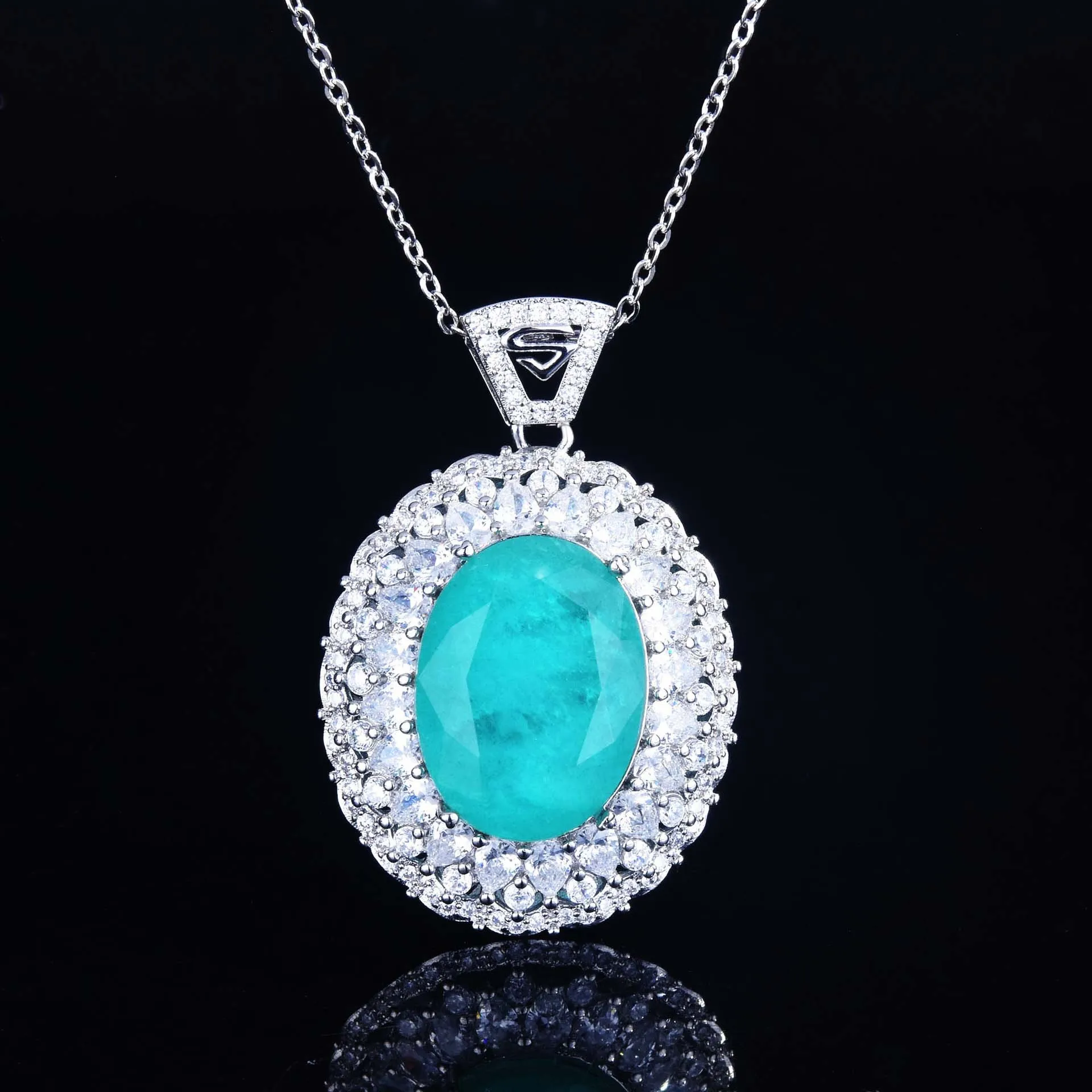 925 Silver Color Oval Paraiba Tourmaline Aquamarine Gemstone Large Pendants Necklace For Women Fine Jewelry Anniversary Gifts
925 Silver Color Oval Paraiba Tourmaline Aquamarine Gemstone Large Pendants Necklace For Women Fine Jewelry Anniversary Gifts