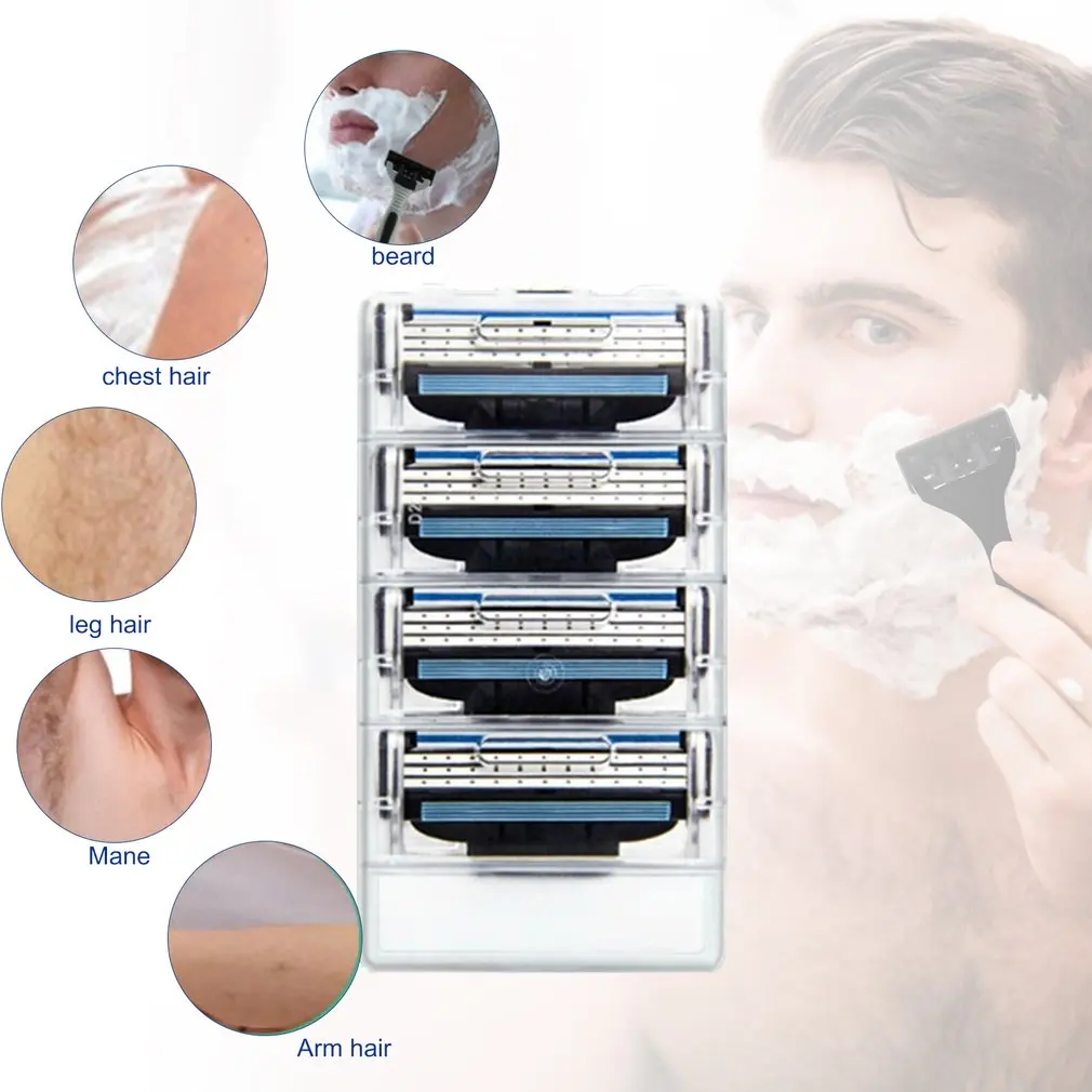 4PCS/SET 3 Layers Men Face Shaving Razors Blades Male Manual Razor Blades For Standard Beard Shaver Trimmer Blades
4PCS/SET 3 Layers Men Face Shaving Razors Blades Male Manual Razor Blades For Standard Beard Shaver Trimmer Blades