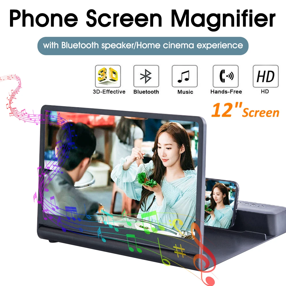 Cell Phone Screen Magnifier Wireless Plug-in Bluetooth Speaker 3D Screen Phone Amplifier Compate for All Smart Phone
Cell Phone Screen Magnifier Wireless Plug-in Bluetooth Speaker 3D Screen Phone Amplifier Compate for All Smart Phone