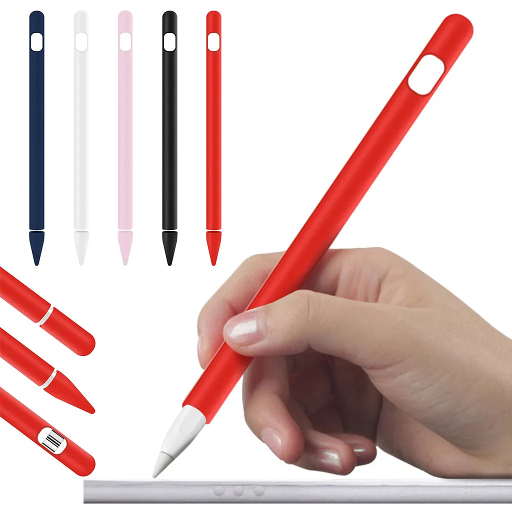 Фото Для Apple Pencil 1th(Gen) нескользящий Силиконовый чехол рукав задняя крышка Защитная