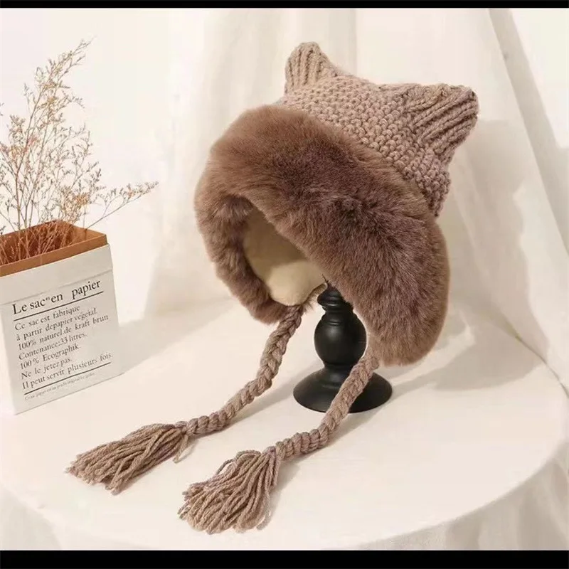 2022 new cat ears Lei Feng hat women autumn and winter knitted ear protection braids plush soft girl super dream cute wool hat t
2022 new cat ears Lei Feng hat women autumn and winter knitted ear protection braids plush soft girl super dream cute wool hat t