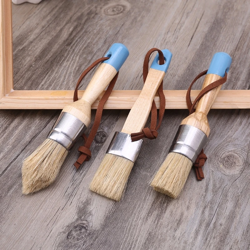 4 Pcs Round Flat Pointed and Wide Chalk Paint Wax Brush Natural Bristle Brushes Q1JB
4 Pcs Round Flat Pointed and Wide Chalk Paint Wax Brush Natural Bristle Brushes Q1JB