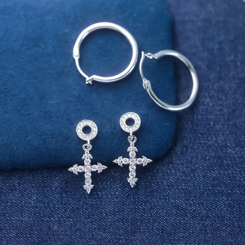 SOELLE Fashion Designer S925 Sterling Silver Cross Earrings with Hoop Micro AAA Zirconia Women Fine Wedding Party Fine Jewelry
SOELLE Fashion Designer S925 Sterling Silver Cross Earrings with Hoop Micro AAA Zirconia Women Fine Wedding Party Fine Jewelry