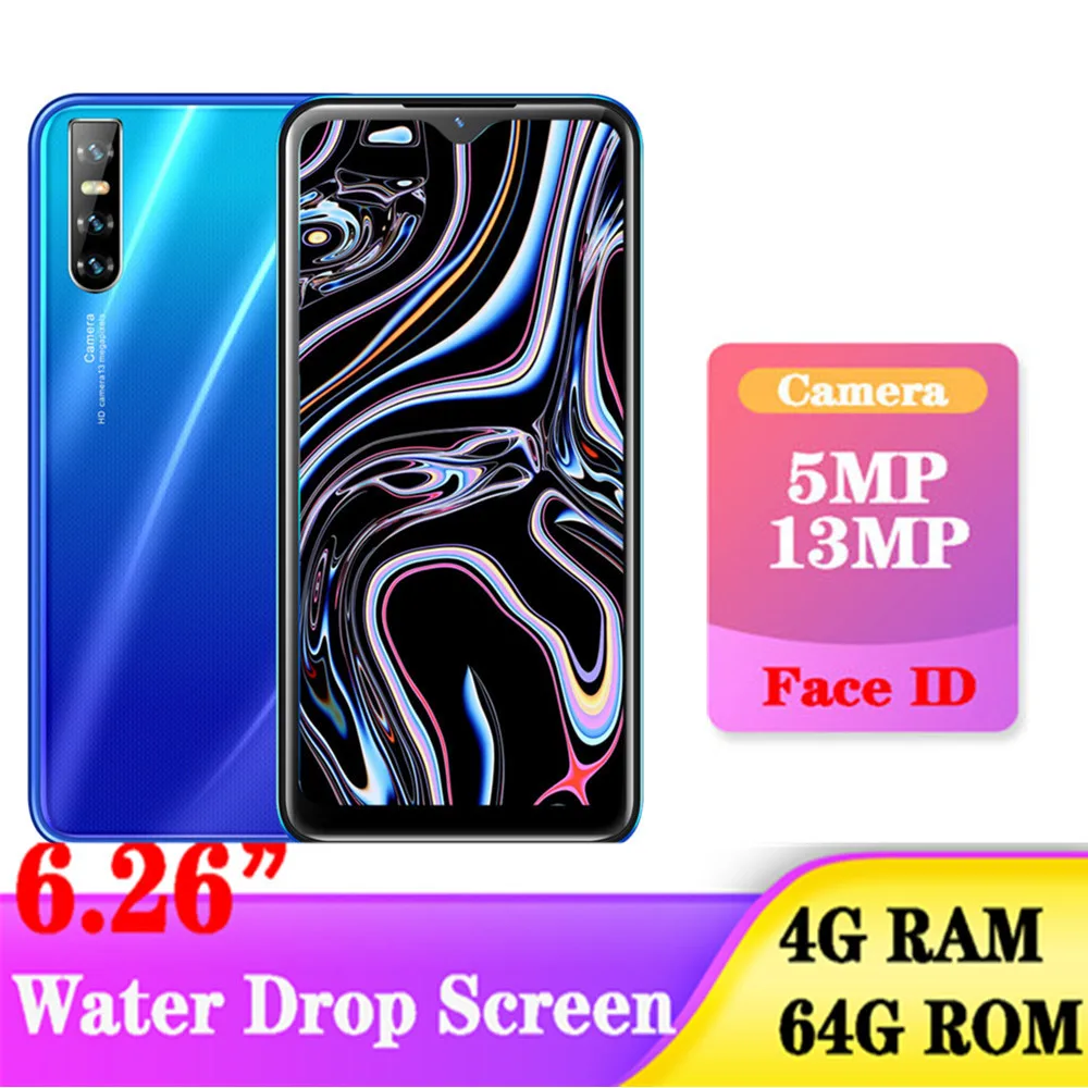 4G RAM 64G ROM A2 Распознавание лиц разблокированный четырехъядерный смартфон celulars