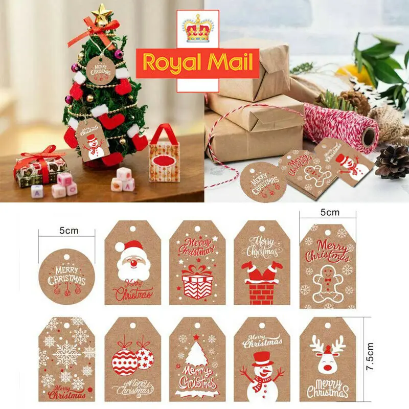 100 Pcs Christmas Kraft Paper Gift Tags Snowman Santa Tree Hanging Labels with String for for DIY Craft Name Card Candy
100 Pcs Christmas Kraft Paper Gift Tags Snowman Santa Tree Hanging Labels with String for for DIY Craft Name Card Candy