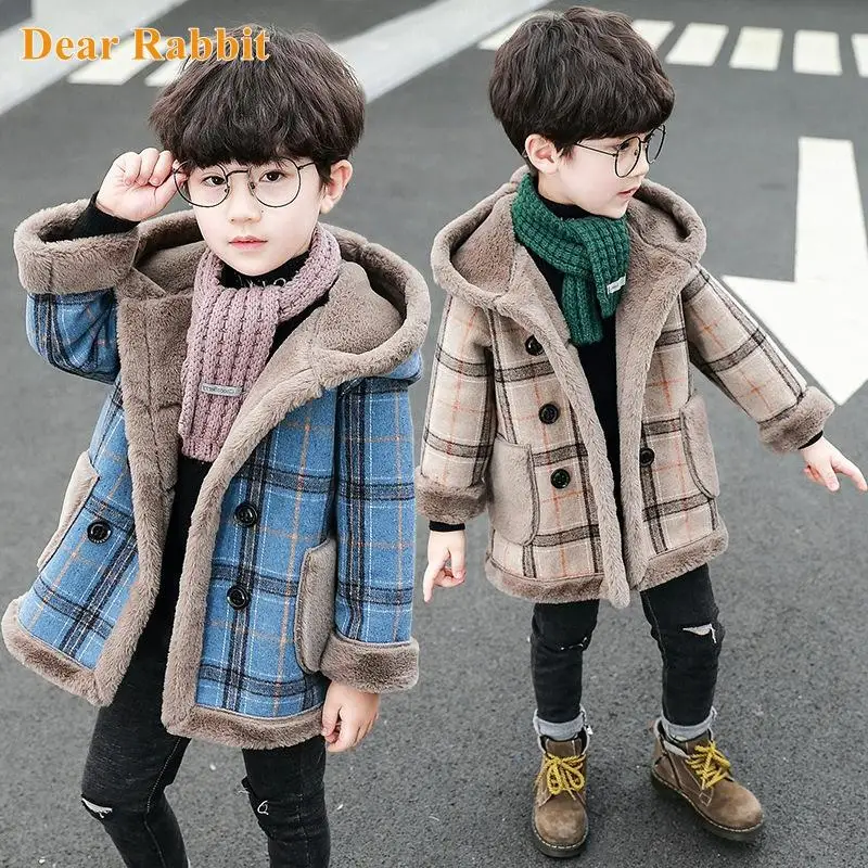 Children clothing Woolen Coats For Boy Autumn Winter Warm Plaid Jackets Long Hooded clothes Fleece Thick Outerwear Kids Overcoat
Children clothing Woolen Coats For Boy Autumn Winter Warm Plaid Jackets Long Hooded clothes Fleece Thick Outerwear Kids Overcoat
