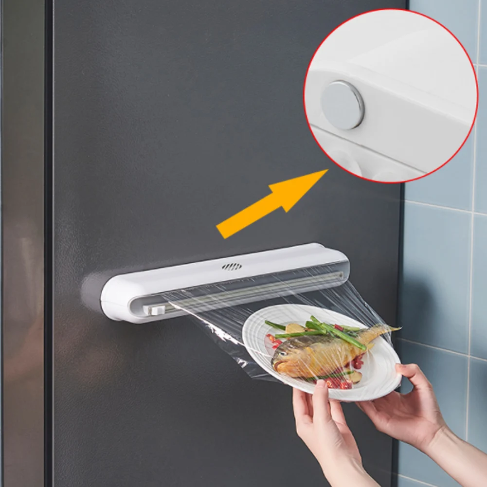 Plastic Wrap Dispenser with Slide Cutter Adjustable Cling Wrap Dispenser with Buckle Kitchen Accessories for Food Preservation
Plastic Wrap Dispenser with Slide Cutter Adjustable Cling Wrap Dispenser with Buckle Kitchen Accessories for Food Preservation