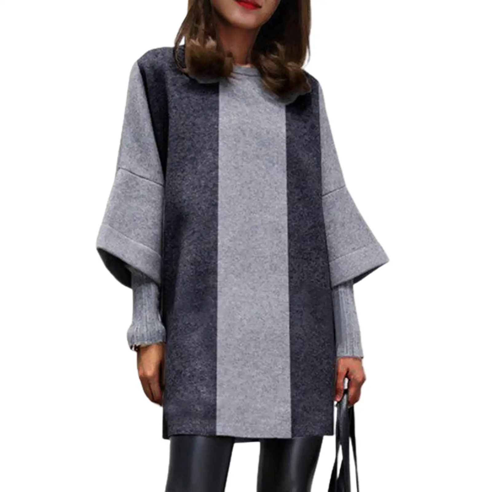 Casual Dress Women Elegant Autumn Winter Half Sleeve Striped O Neck Loose Woolen Blouse Dress Plus Size Dresses For Women 2021
Casual Dress Women Elegant Autumn Winter Half Sleeve Striped O Neck Loose Woolen Blouse Dress Plus Size Dresses For Women 2021