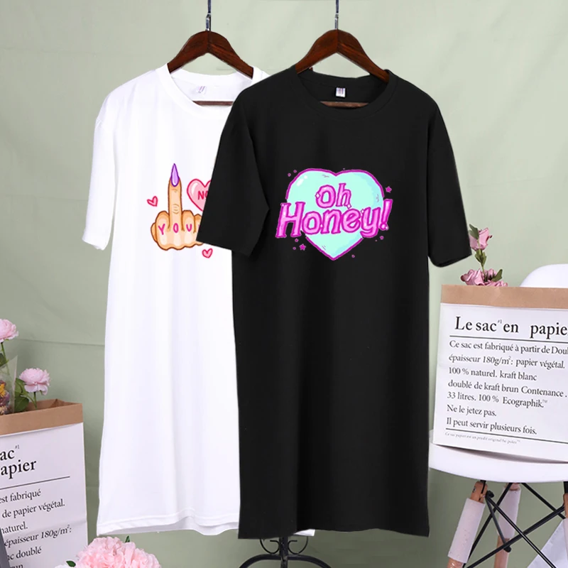 Summer Mini Dress Women Letter Print Harajuku Korean t Shirt Short Sleeve Summer Loose Streetwear Vestidos
Summer Mini Dress Women Letter Print Harajuku Korean t Shirt Short Sleeve Summer Loose Streetwear Vestidos