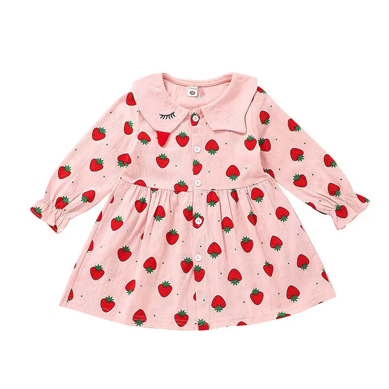 2021 New Child Girls Pink Princess Dress Sweet Strawberry Print A-line Dress Autumn Long Sleeve Kids Clothes 2-7Y
2021 New Child Girls Pink Princess Dress Sweet Strawberry Print A-line Dress Autumn Long Sleeve Kids Clothes 2-7Y