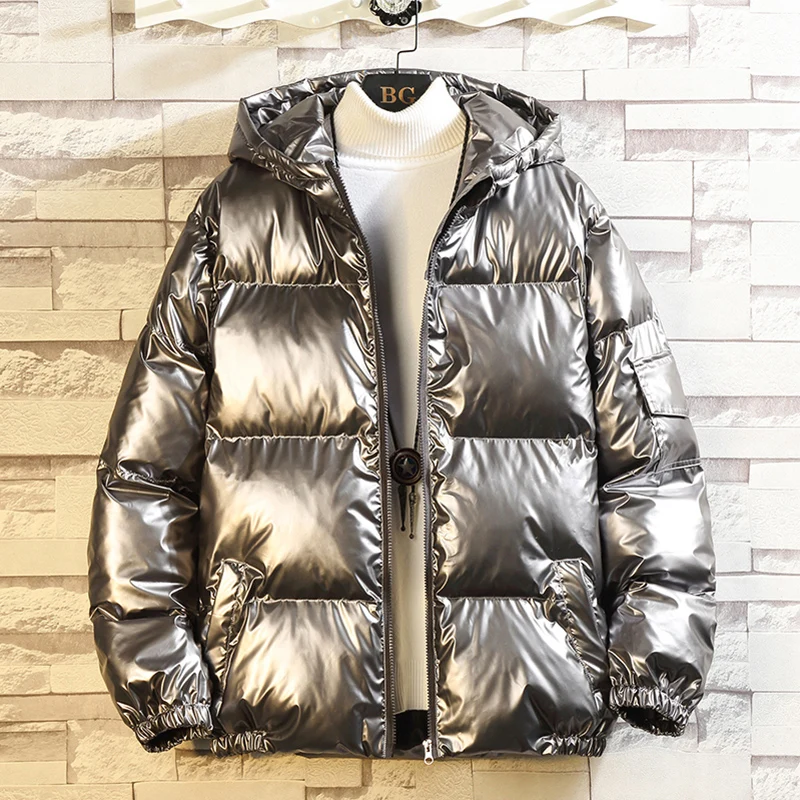 Men Winter Parkas Coat Nice Pop Vogue Silver Shiny Hooded Warm Mens thick Jacket Casual Slim Fit Male Overcoat Streetwear
Men Winter Parkas Coat Nice Pop Vogue Silver Shiny Hooded Warm Mens thick Jacket Casual Slim Fit Male Overcoat Streetwear