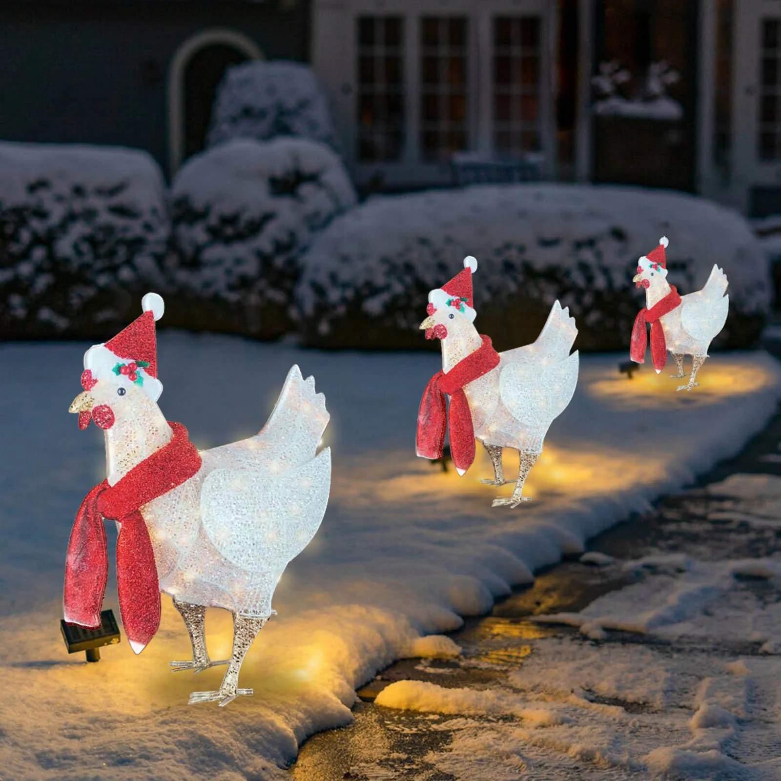Christmas Hat Scarf Light Chicken Decoration for Yard Garden Acrylic Ornament Glowing Light Holiday Party Decoration Home Decor
Christmas Hat Scarf Light Chicken Decoration for Yard Garden Acrylic Ornament Glowing Light Holiday Party Decoration Home Decor