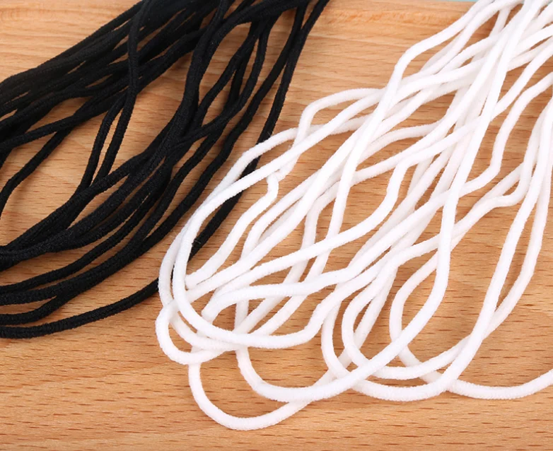 50M/lot Dia.2.8mm High quality White/Black Spandex soft round elastic band Cord rubber band DIY Mask Rope/ Shoulder strap rope
50M/lot Dia.2.8mm High quality White/Black Spandex soft round elastic band Cord rubber band DIY Mask Rope/ Shoulder strap rope