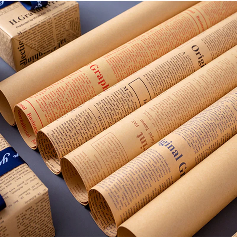 English Newspaper Vintage Christmas Flower Wrapping Kraft Paper Book Wrapper DIY Floral Gift Packaging Materials 50*70cm 20pcs
English Newspaper Vintage Christmas Flower Wrapping Kraft Paper Book Wrapper DIY Floral Gift Packaging Materials 50*70cm 20pcs