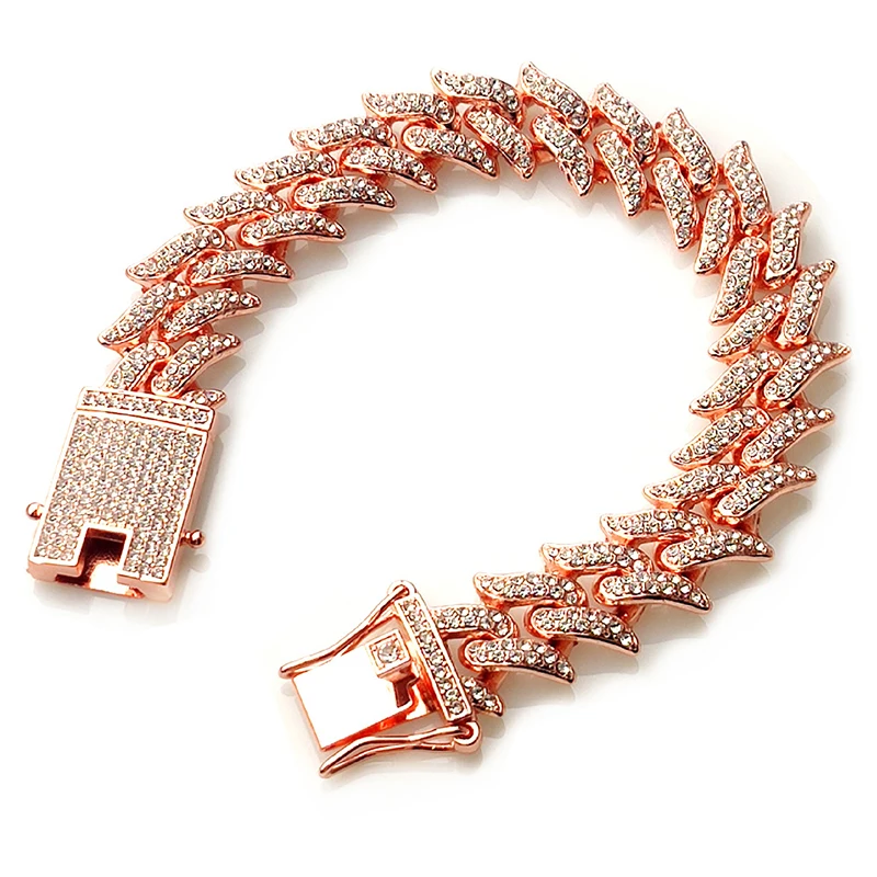 Men's hip hop thorns Cuban chain bracelet 20mm copper inlaid zircon punk rock hipster fashion bling bracelet jewelry for women
Men's hip hop thorns Cuban chain bracelet 20mm copper inlaid zircon punk rock hipster fashion bling bracelet jewelry for women
