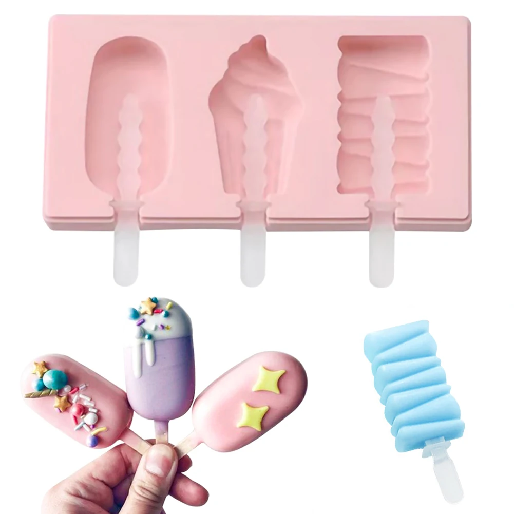 Silicone Ice Cream Mold DIY Homemade Popsicle Molds Freezer Juice 3 Cell Big Size Ice Cube Tray Popsicle Barrel Maker Mould Tool 
Silicone Ice Cream Mold DIY Homemade Popsicle Molds Freezer Juice 3 Cell Big Size Ice Cube Tray Popsicle Barrel Maker Mould Tool