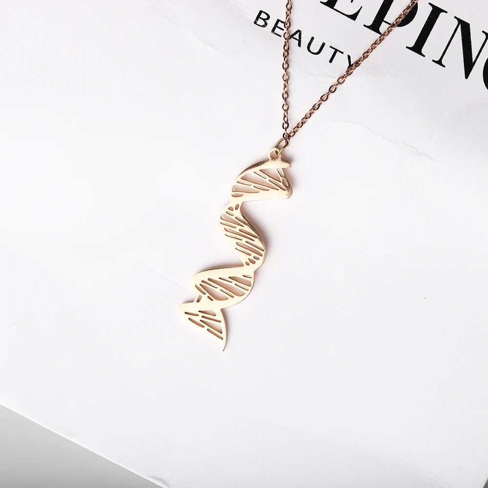 Stainless Steel Minimalism DNA Double Helix Pendant Necklace Women Minimalist Biology Science Jewelry Gift For Him
Stainless Steel Minimalism DNA Double Helix Pendant Necklace Women Minimalist Biology Science Jewelry Gift For Him