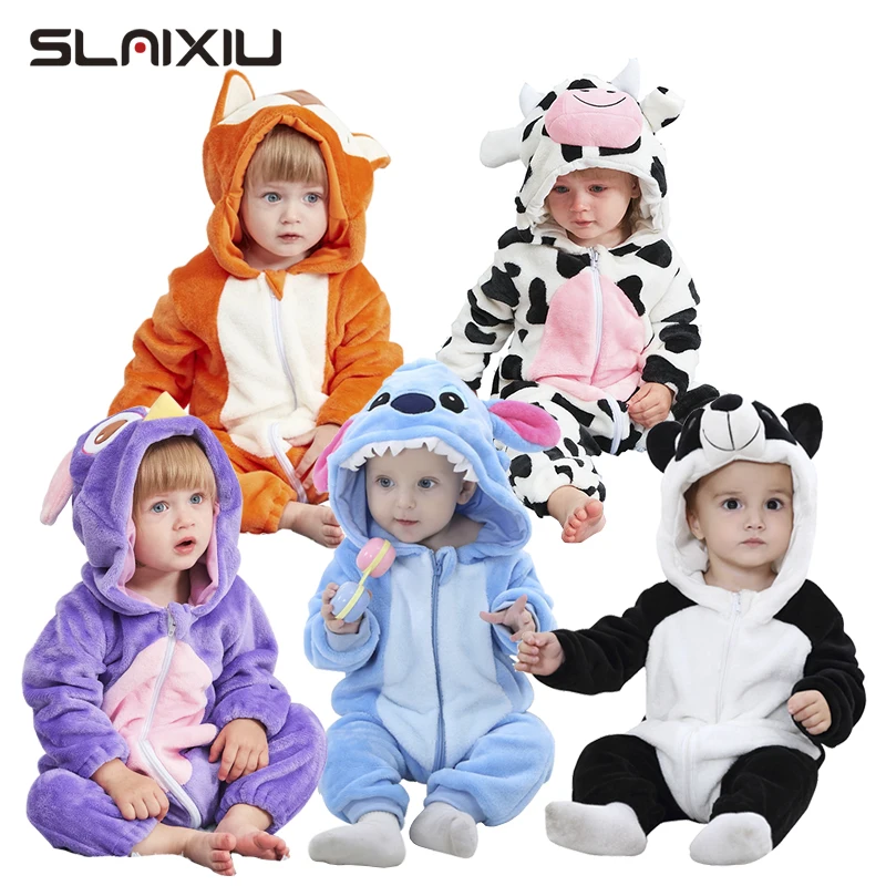 Детская Пижама SLAIXIU Хлопковая пижама с рисунком панды для девочек Детский костюм сна мальчиков комбинезон