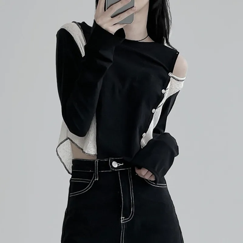 Y2K Women's Casual Long Sleeve Cardigan Summer New Fashion Contrast Color Single-breasted Off-shoulder T-shirt Female Clothing
Y2K Women's Casual Long Sleeve Cardigan Summer New Fashion Contrast Color Single-breasted Off-shoulder T-shirt Female Clothing