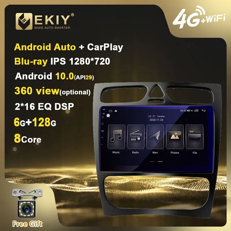 EKIY Blu-ray IPS DSP Android 10 For Mercedes Benz C-Class W203 C200 C320 C350 CLK W209 2002-2005 Car Radio Player GPS Navigation
EKIY Blu-ray IPS DSP Android 10 For Mercedes Benz C-Class W203 C200 C320 C350 CLK W209 2002-2005 Car Radio Player GPS Navigation