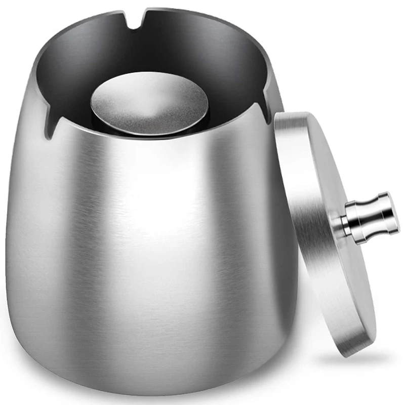 Ashtray Stainless Steel with Lid Heavy Ashtray Storm-Wind Non-Slip Base for Outside and Inside Silver
Ashtray Stainless Steel with Lid Heavy Ashtray Storm-Wind Non-Slip Base for Outside and Inside Silver