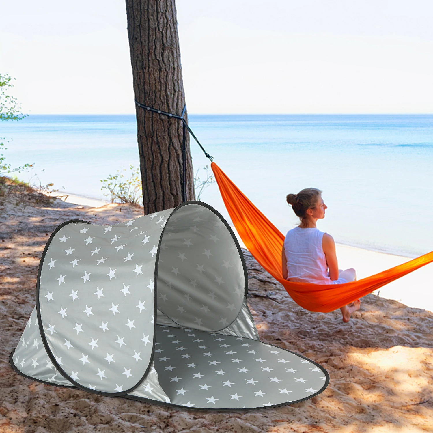 Outdoor Beach Tent Pop-up Open Tent Summer Sea Sun Shelters Garden Fishing Camping Water-resistant Tent 
Outdoor Beach Tent Pop-up Open Tent Summer Sea Sun Shelters Garden Fishing Camping Water-resistant Tent