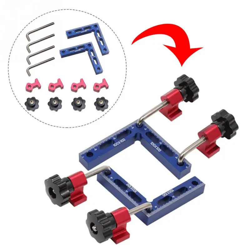 100mm Auxiliary Fixture Durable Aluminium Alloy Woodworking Carpenter L Shaped Right Angle Clip Clamping Tool Positioning Panel 
100mm Auxiliary Fixture Durable Aluminium Alloy Woodworking Carpenter L Shaped Right Angle Clip Clamping Tool Positioning Panel
