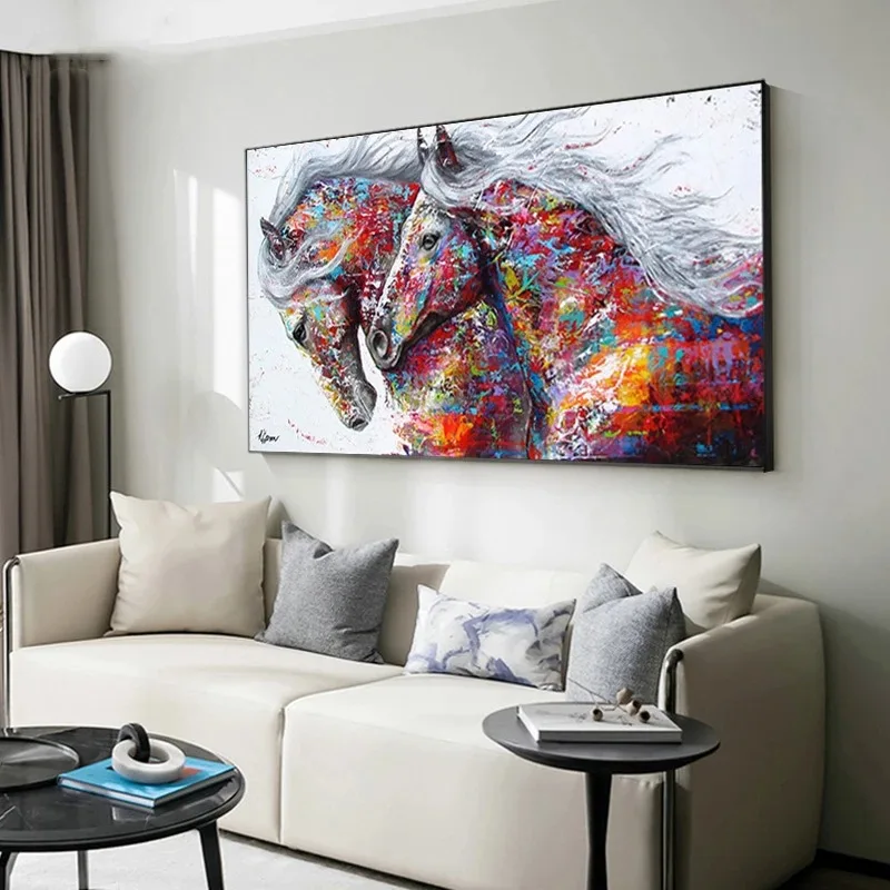 Two watercolor horses oil painting on canvas Living room decoration Wall posters wall art room interior Decorative painting
Two watercolor horses oil painting on canvas Living room decoration Wall posters wall art room interior Decorative painting