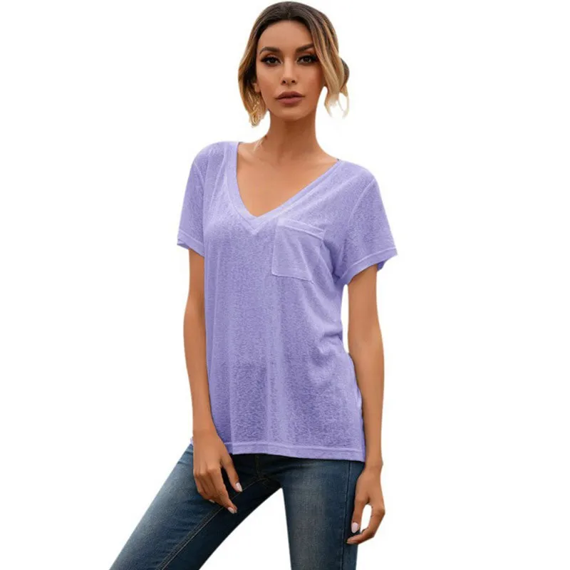 Summer New Women T-shirt V-neck Clothes Ribbed Knitted Short Sleeve Crop Tops Casual Loose Design Sexy Female Slim Pocket
Summer New Women T-shirt V-neck Clothes Ribbed Knitted Short Sleeve Crop Tops Casual Loose Design Sexy Female Slim Pocket