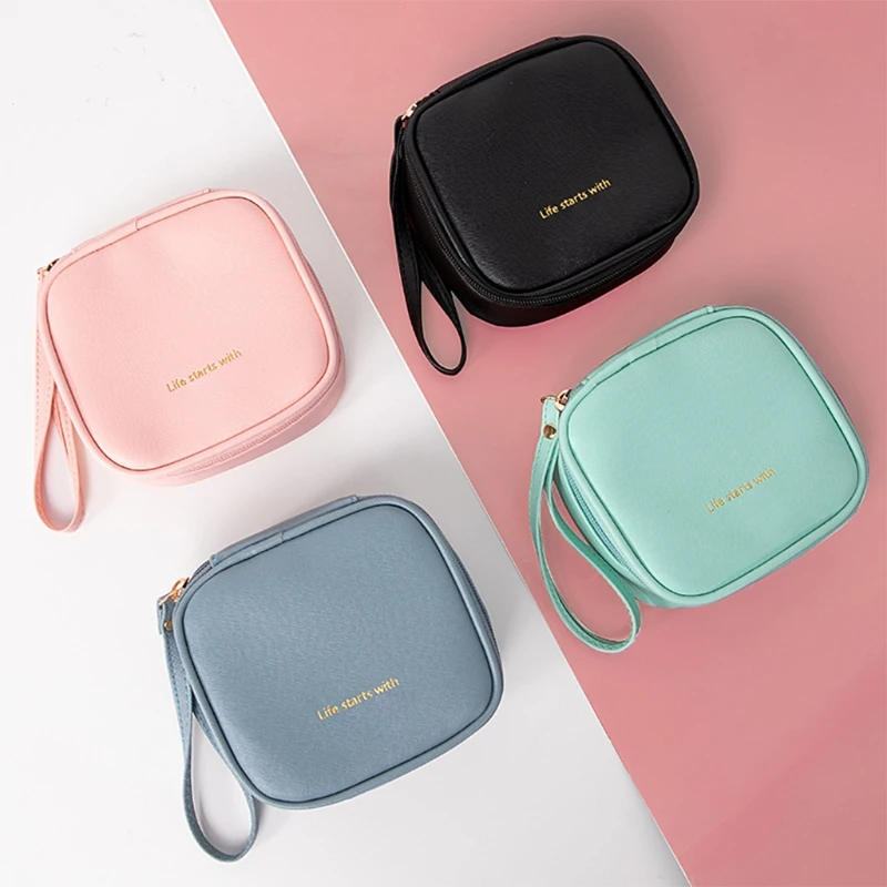 Faux Leather Waterproof Sanitary Napkin Pad Storage Bag with Lanyard Zipper Women Tampon Pouch Makeup Lipstick Organizer
Faux Leather Waterproof Sanitary Napkin Pad Storage Bag with Lanyard Zipper Women Tampon Pouch Makeup Lipstick Organizer