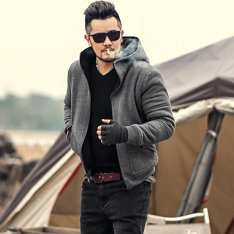 2022 Winter new thickened warm Plush inner men's Hooded Jacket Black men's Plush sweater jacket f6025
2022 Winter new thickened warm Plush inner men's Hooded Jacket Black men's Plush sweater jacket f6025