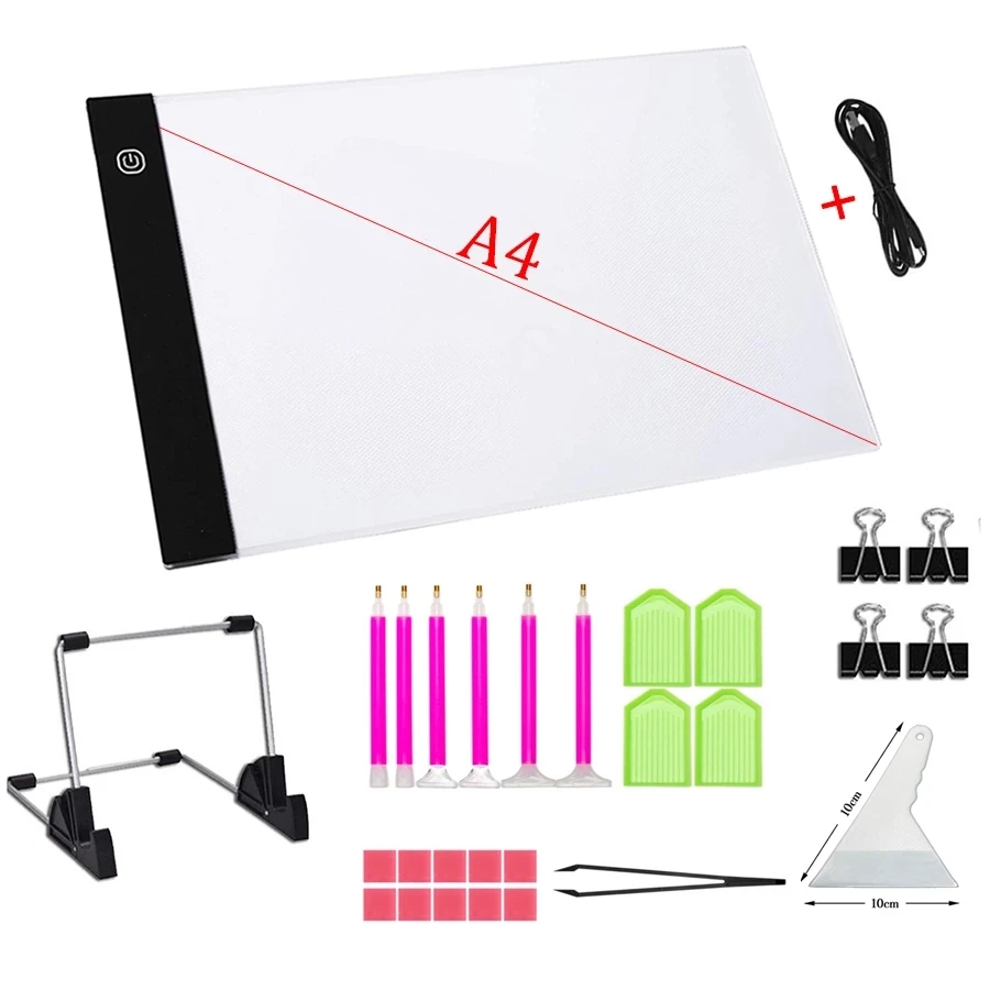 5D Diamond Painting A4 Led Light Pad Board for Painting Drawing USB Powered Diamond Art Tools Accessories Kits
5D Diamond Painting A4 Led Light Pad Board for Painting Drawing USB Powered Diamond Art Tools Accessories Kits