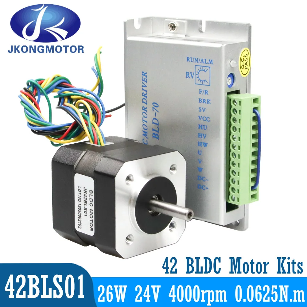 

42BLS01 42mm BLDC Motor 24V 1.8A Brushless Electric Motor 4000rpm High Torque 26W 3 Phase Small DC Motor for DIY for industry