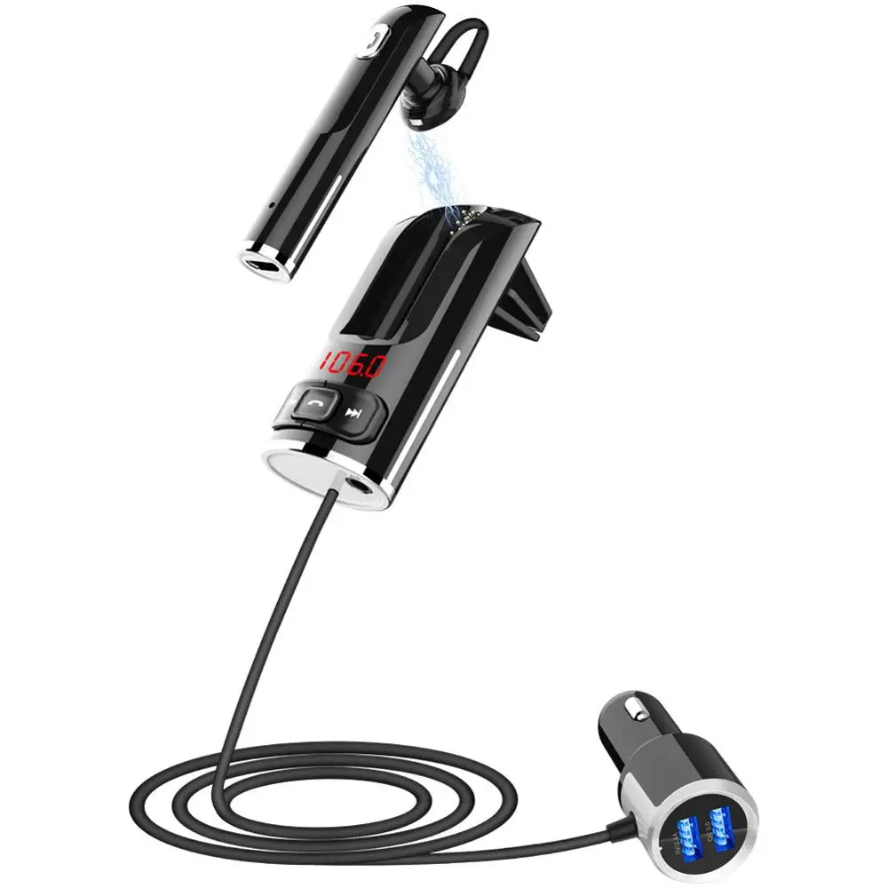 VR Robot Bluetooth 5.0 FM Transmitter Handsfree Car Kit Wireless Car MP3 Audio Player With 3.5mm Jack Port QC3.0 Fast Charger
VR Robot Bluetooth 5.0 FM Transmitter Handsfree Car Kit Wireless Car MP3 Audio Player With 3.5mm Jack Port QC3.0 Fast Charger