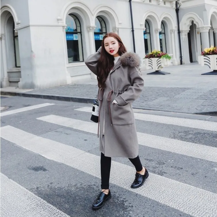 Long woolen cloth coat whom women's autumn/winter cloth coat collars warm new 2019 students
Long woolen cloth coat whom women's autumn/winter cloth coat collars warm new 2019 students