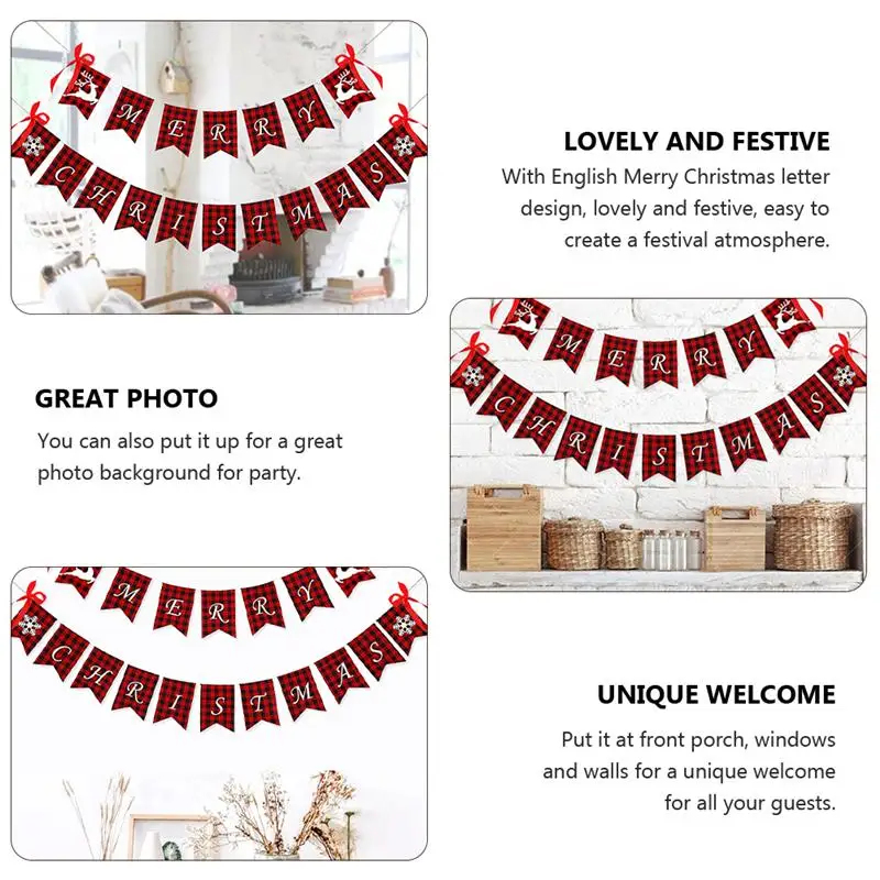 1 Set MERRY CHRISTMAS Plaid Creative Banner Bunting Pendant for Decor School Christmas
1 Set MERRY CHRISTMAS Plaid Creative Banner Bunting Pendant for Decor School Christmas