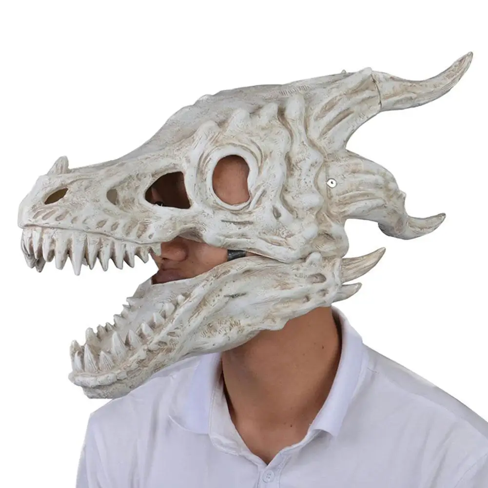 

New Dragon Mask Movable Simulation Jaw Dino Mask Moving Jaw Dinosaur Decor Mask For Halloween Party Cosplay Mask Decoration