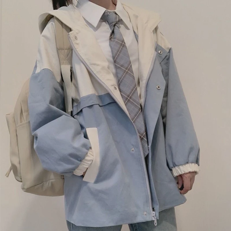 Plus Size Windbreaker Coat Blue Jackets Women Long Sleeve Casual Short Jacket Outerwear Coat Student
Plus Size Windbreaker Coat Blue Jackets Women Long Sleeve Casual Short Jacket Outerwear Coat Student