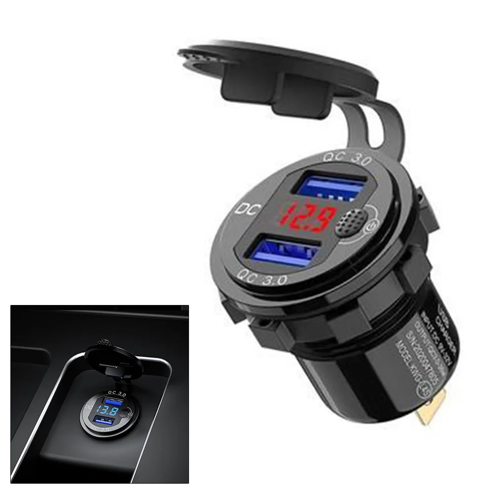 Waterproof Car Charger 12V Dual USB Digital LED Display LED Outlet Safety Standards
Waterproof Car Charger 12V Dual USB Digital LED Display LED Outlet Safety Standards