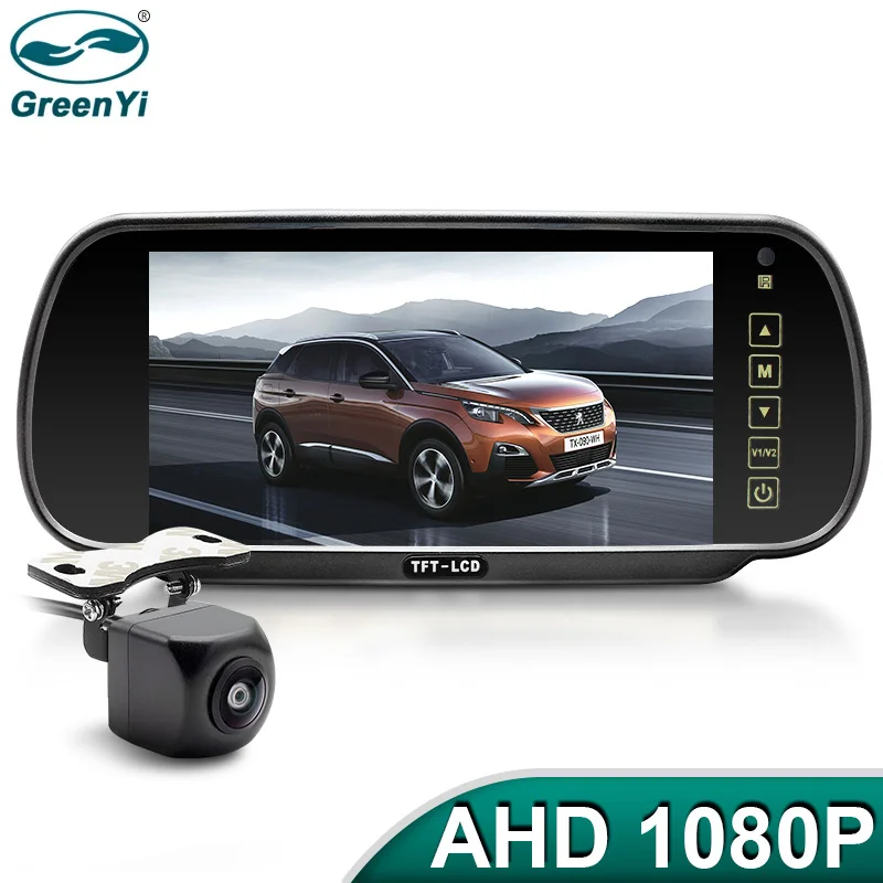 Камера заднего вида GreenYi AHD 1920x1080P 7 дюймов IPS 175 градусов звездный свет ночное