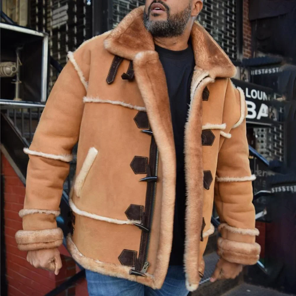 Модная куртка из искусственного меха, Свободная Повседневная теплая зимняя куртка большого размера в стиле Харадзюку, Мужская одежда, верх... 
Модная куртка из искусственного меха, Свободная Повседневная теплая зимняя куртка большого размера в стиле Харадзюку, Мужская одежда, верх...